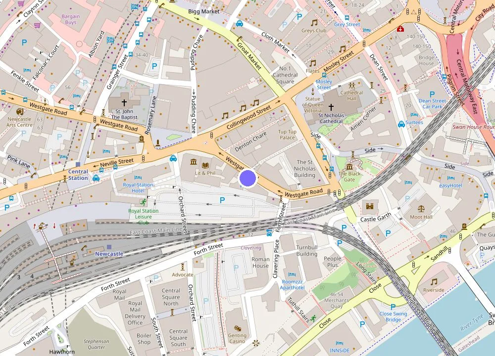 Map: Four Points Flex by Sheraton Newcastle